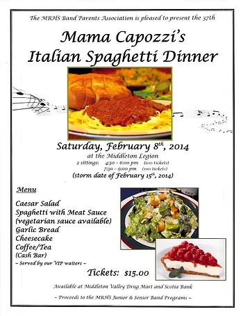 Poster for Mama Capozzi's Italian Spaghetti Dinner
