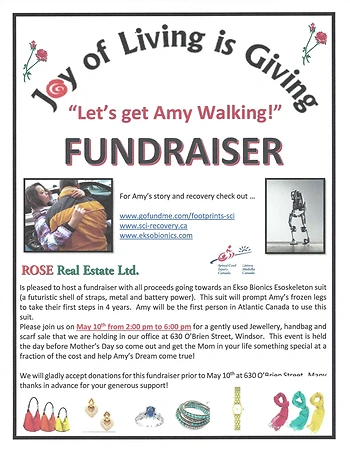 Poster for Fundraiser for Amy Paradis