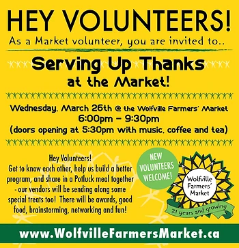 Poster for Serving up Thanks to our Market Volunteers