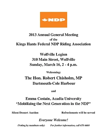 Poster for NDP Annual General Meeting