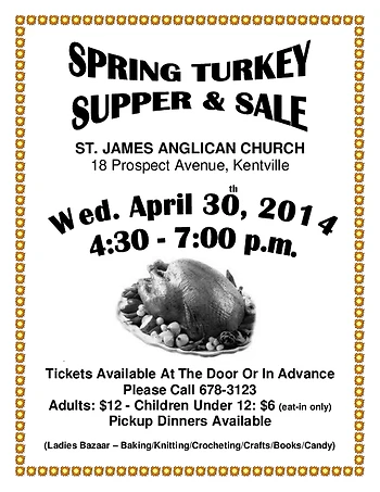 Poster for Spring Turkey Supper & Sale