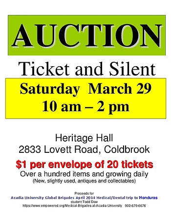 Poster for Ticket and Silent Auction