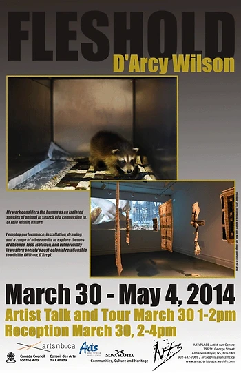 Poster for Artist Talk & tour D'Arcy Wilson "Fleshold"