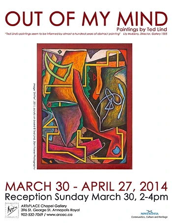 Poster for Reception "Out of My Mind" Paintings by Ted Lind