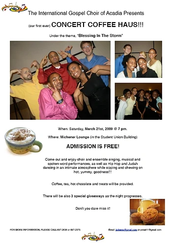 Poster for Coffee Haus Concert
