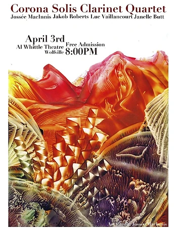Poster for Corona Solis Clarinet Quartet