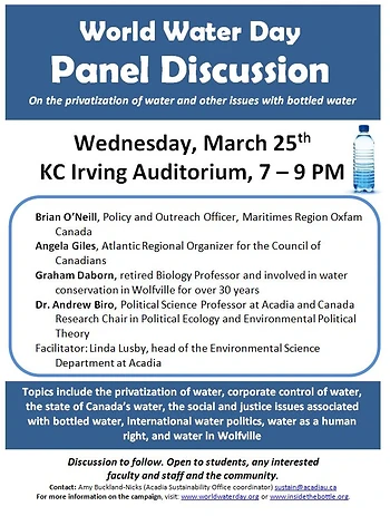 Poster for World Water Day Discussion
