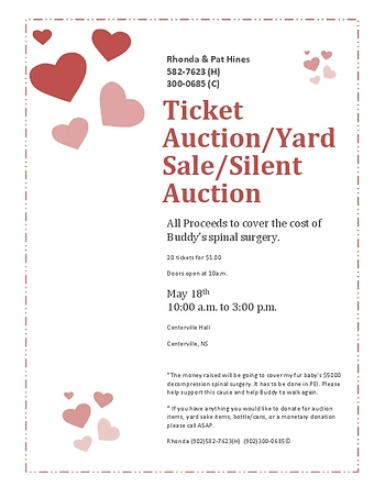 Poster for Ticket & Silent Auction & Yard Sale