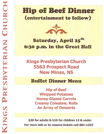 Poster for Hip of Beef Buffet and Variety Concert
