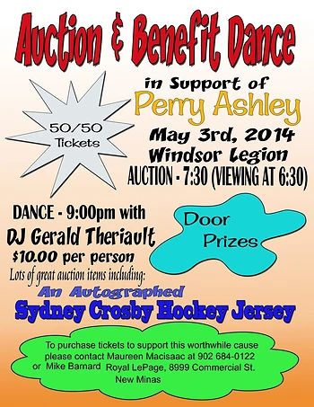 Poster for Auction and Benefit Dance