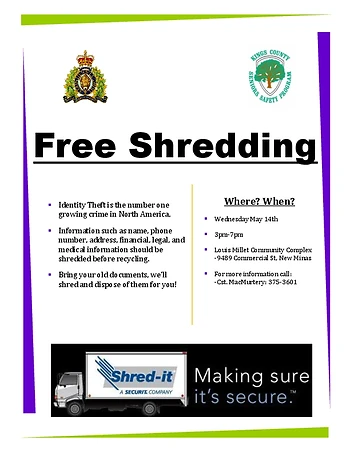 Poster for Shredding & Fraud Information