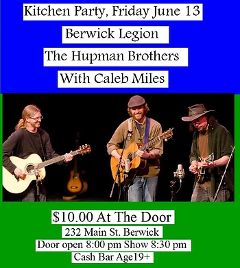 Poster for Kitchen Party, Hupman Brothers, Caleb Miles