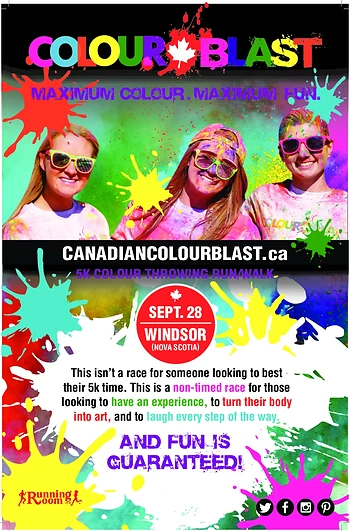 Poster for Canadian Colour Blast 5k Run/Walk