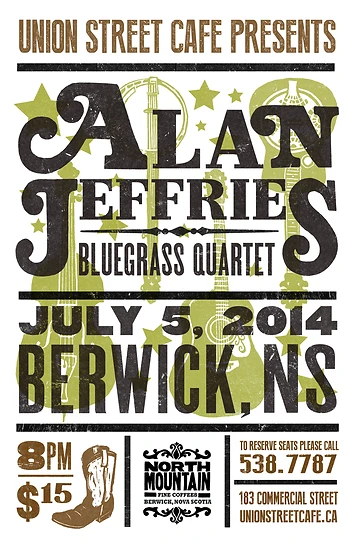 Poster for Bluegrass night - Alan Jeffries & friends