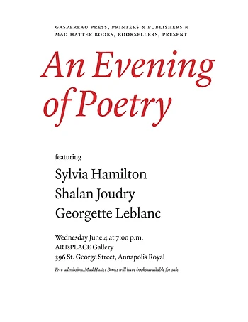 Poster for An Evening of Poetry