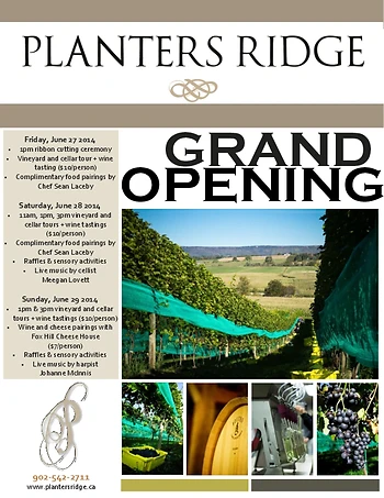 Poster for Winery Grand Opening