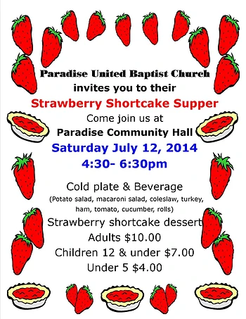 Poster for Strawberry Shortcake Supper