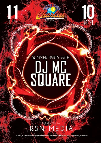 Poster for Summer Party with DJ MC Square