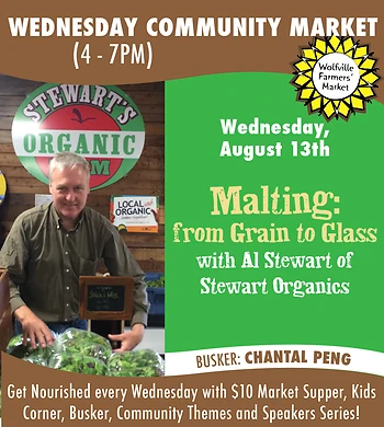 Poster for Community Supper with "Grain to Glass" talk