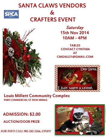 Poster for SPCA Santa Claws Vendor Crafters