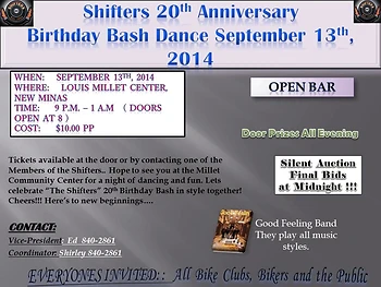 Poster for Shifters Biker Birthday Bash