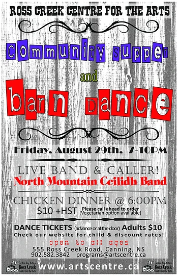 Poster for Community Supper and Barn Dance