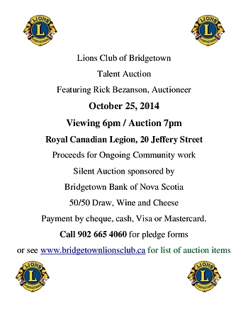 Poster for Talent Auction