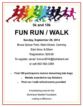 Poster for 5 or 10k Fun Run / Walk