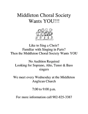 Poster for Middleton Choral Society
