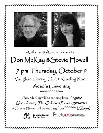 Poster for Don McKay & Stevie Howell Poetry Reading