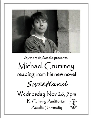 Poster for Michael Crummey Reading
