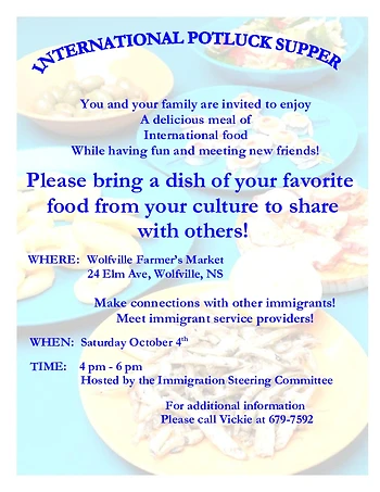 Poster for International Pot Luck Dinner