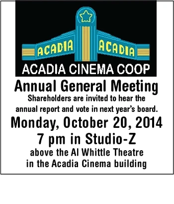 Poster for Acadia Cinema Co-op AGM