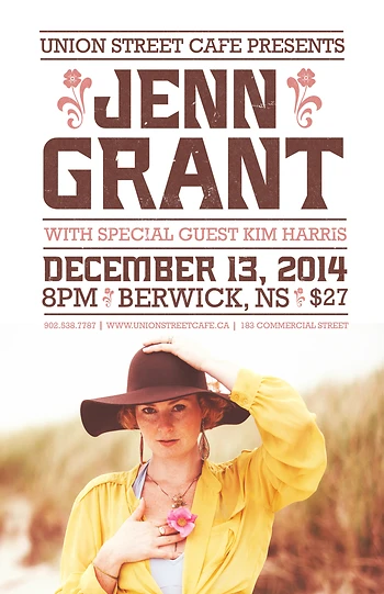 Poster for Jenn Grant with special guest Kim Harris Sold out!