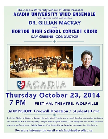 Poster for Acadia University Wind Ensemble