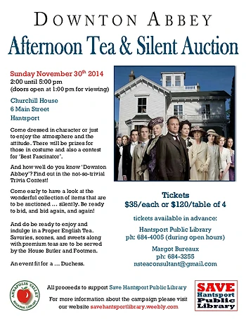Poster for Downton Abbey Tea & Silent Auction