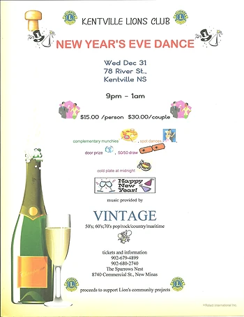Poster for New Years Eve Dance