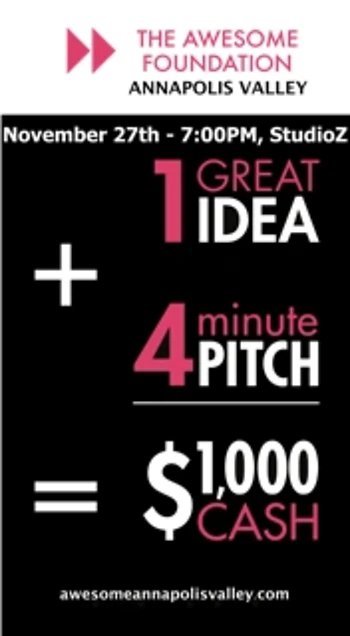 Poster for Awesome Annapolis Valley Pitch Night
