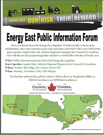 Poster for Energy East & the Bay of Fundy
