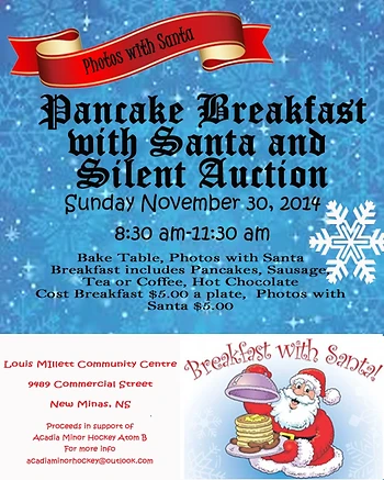 Poster for Breakfast with Santa & Silent Auction