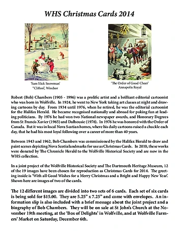 Poster for Wolfville Historical Society Christmas Cards
