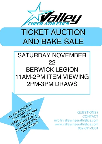Poster for Ticket Auction and Bake Sale