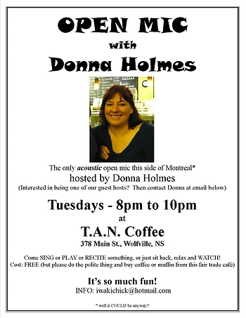 Poster for Open Mic with Donna Holmes