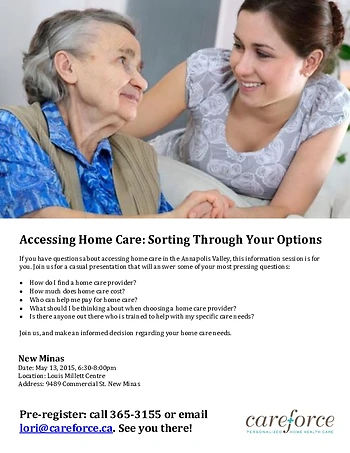 Poster for CANCELLED: Accessing Home Care - Sorting Through Your Options