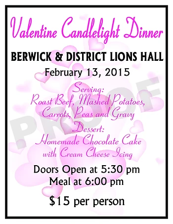 Poster for Valentine's Dinner