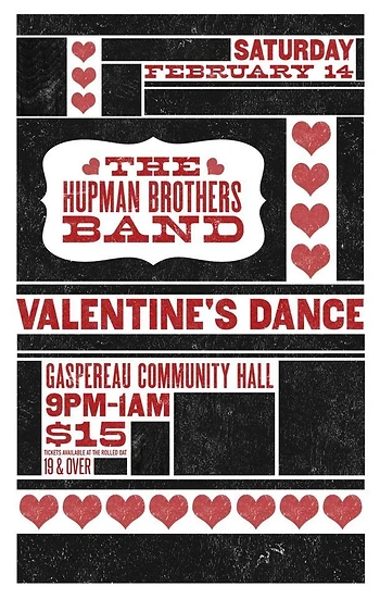 Poster for Hupman Brothers Valentine's Dance