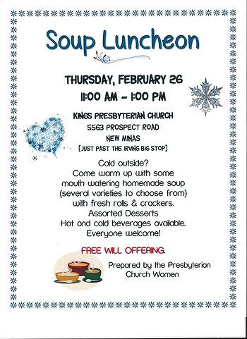 Poster for Soup Luncheon