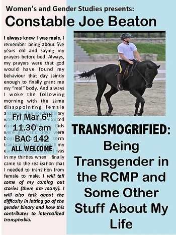 Poster for Transmogrified Being Transgender in the RCMP