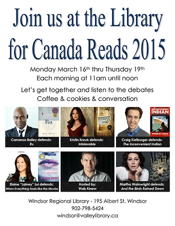 Poster for Canada Reads 'Listen at the Library'