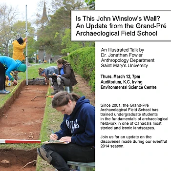 Poster for Grand Pre Archaeology Talk